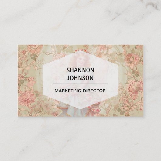 Engel mit Blumen Visitenkarte (Vorderseite)