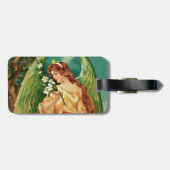 Engel mit Blumenzweig Gepäckanhänger (Rückseite horizontal)