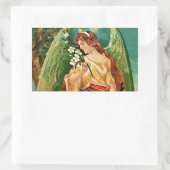 Engel mit Blumenzweig Rechteckiger Aufkleber (Tasche)