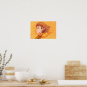 Engel mit braunen Haaren. Poster (Küche)