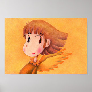 Engel mit braunen Haaren. Poster