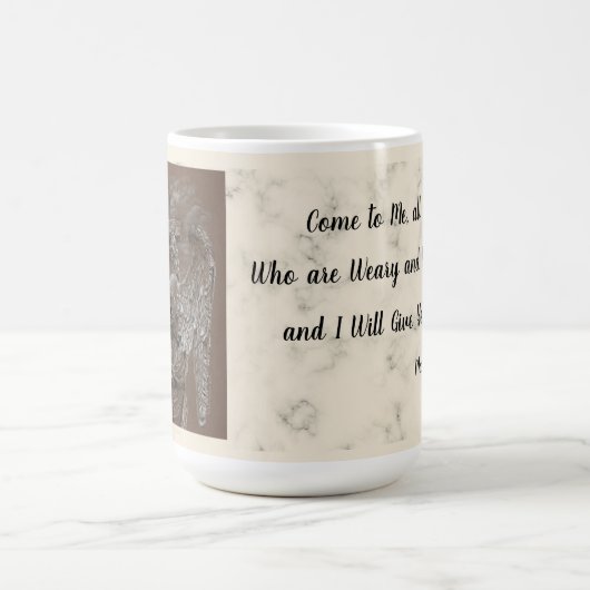 Engel mit Cross-Coffee-Tasse Kaffeetasse (Mittel)