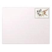 Engel mit Cross und Clematics Blume Notepad Notizblock (Vorderseite)