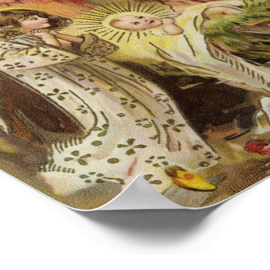 Engel mit dem Baby Jesus | Weihnachten Poster (Ecke)