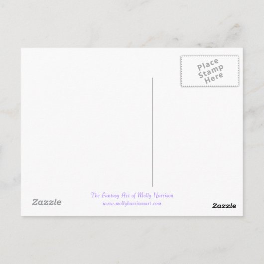 Engel mit der kleinen Weltpostkarte Postkarte (Rückseite)