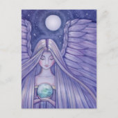 Engel mit der kleinen Weltpostkarte Postkarte (Vorderseite)