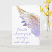 Engel mit dir Engelsname Lavendel Gold Flügel Karte (Gelbe Blume)