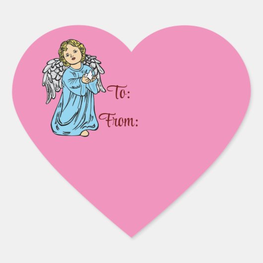 Engel mit Dose zum und vom Aufkleber (Vorderseite)