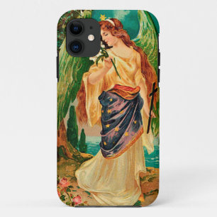Engel mit einem Blumenzweig iPhone 11 Hülle