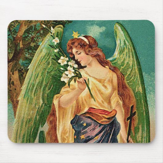 Engel mit einem Blumenzweig Mousepad (Vorne)