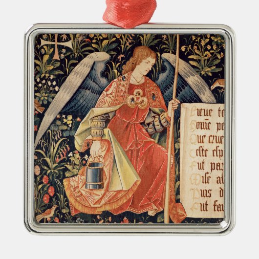 Engel mit einem Schwamm befestigt zu einer Stange Silbernes Ornament (Vorne)