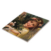 Engel mit einer Armlehne der Weihnachtsgrün Fliese (Seite)