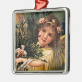 Engel mit einer Armlehne der Weihnachtsgrün Ornament Aus Metall (Links)