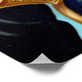 Engel mit einer gotischen Psaltery ART PRINT-Märch Poster (Ecke)