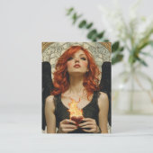 Engel mit flammendem Herzen Postkarte (Stehend Vorderseite)