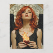 Engel mit flammendem Herzen Postkarte (Vorderseite)