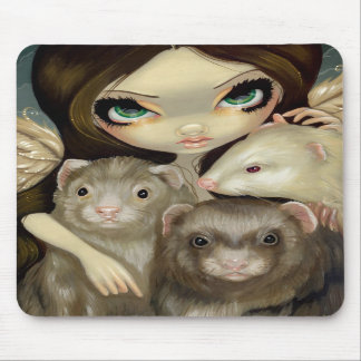 "Engel mit Frettchen" Mousepad