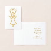 Engel mit Frieden Zeichen einfach moderne Ferien Folienkarte (Anzeige)