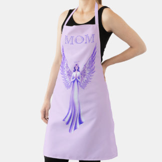 Engel mit funkelnden Flügeln | Rosa und violette M Schürze