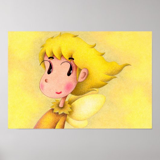 Engel mit gelben Haaren. Poster (Vorne)
