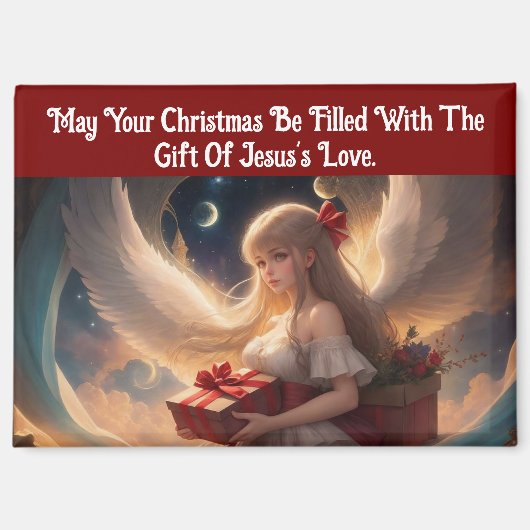 Engel mit Geschenken Weihnachtsmagnet Magnet (Vorderseite)