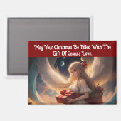 Engel mit Geschenken Weihnachtsmagnet Magnet (Vorderseite/Rückseite)