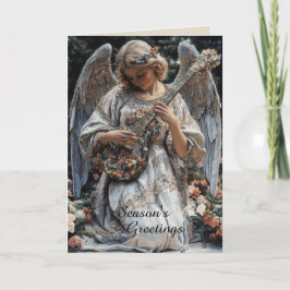 Engel mit Gitarrenweihnachtsfest Karte