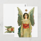 Engel mit Gold-Star Postkarte (Vorne/Hinten)