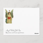 Engel mit Gold-Star Postkarte (Rückseite)