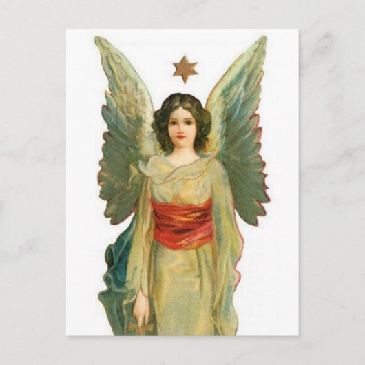 Engel mit Gold-Star Postkarte (Vorderseite)