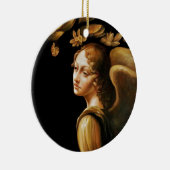 Engel mit goldenen Blätter Keramikornament (Rechts)