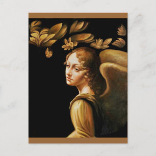 Engel mit goldenen Blättern Postkarte