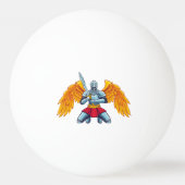Engel mit großem Schwert Tischtennisball (Rückseite)