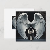 Engel mit großen Flügeln Einladung (Vorne/Hinten)