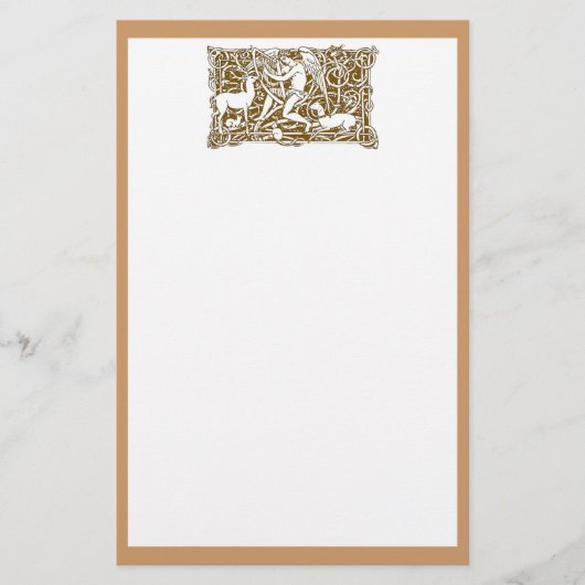 Engel mit Harfe Briefpapier (Vorderseite)