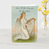 Engel mit Harfe Geburtstagskarte Karte (Gelbe Blume)