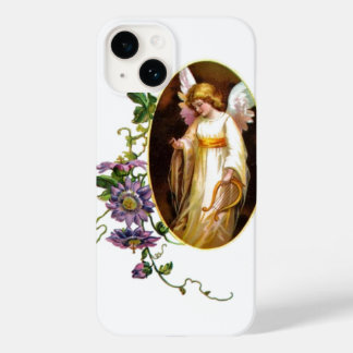 Engel mit Harfe und Clematika-Blume Case-Mate iPhone 14 Hülle
