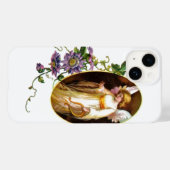 Engel mit Harfe und Clematika-Blume Case-Mate iPhone Hülle (Rückseite (Horizontal))