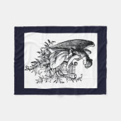 Engel mit Harfe und Flora Fleecedecke (Vorderseite (Horizontal))