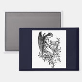 Engel mit Harfe und Flora Magnet (Vorderseite/Rückseite)