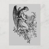 Engel mit Harfe und Flora Postkarte (Vorderseite)