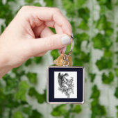 Engel mit Harfe und Flora Schlüsselanhänger (Hand)