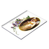 Engel mit Harfen-und Clematis-Blumen Notizblock (Linke Seite)