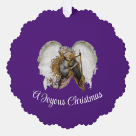 Engel mit Harfenpapier-Ornament-Karte Ornament Karte