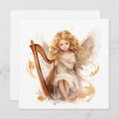 Engel mit Harfenweihnachtskarte Feiertagskarte (Vorne/Hinten)