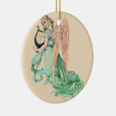Engel mit Harfenwein Keramikornament (Rechts)
