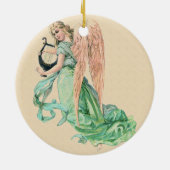 Engel mit Harfenwein Keramikornament (Hinten)