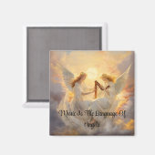 Engel mit Harp Square Magnet (Vorderseite/Rückseite)