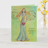 Engel mit Herz Karte (Gelbe Blume)