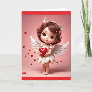 Engel mit Herz Valentinstag-Grußkarte Karte